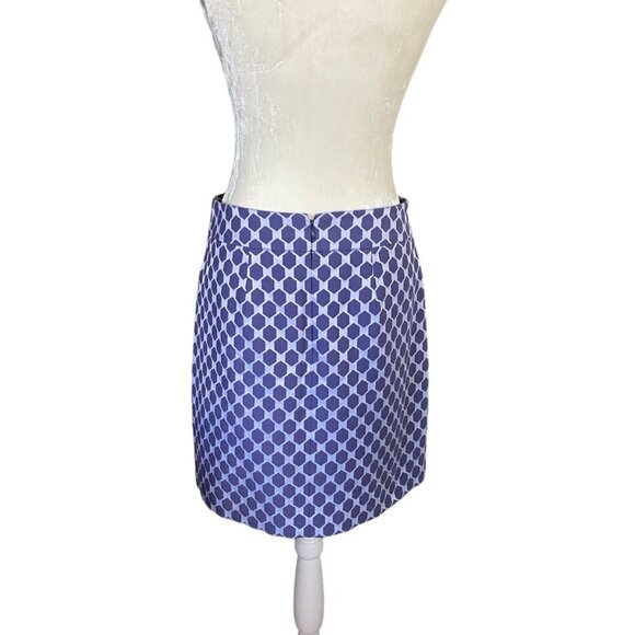 Loft size 2 women's purple and white fully lined A-line skirt with pockets - Picture 4 of 11